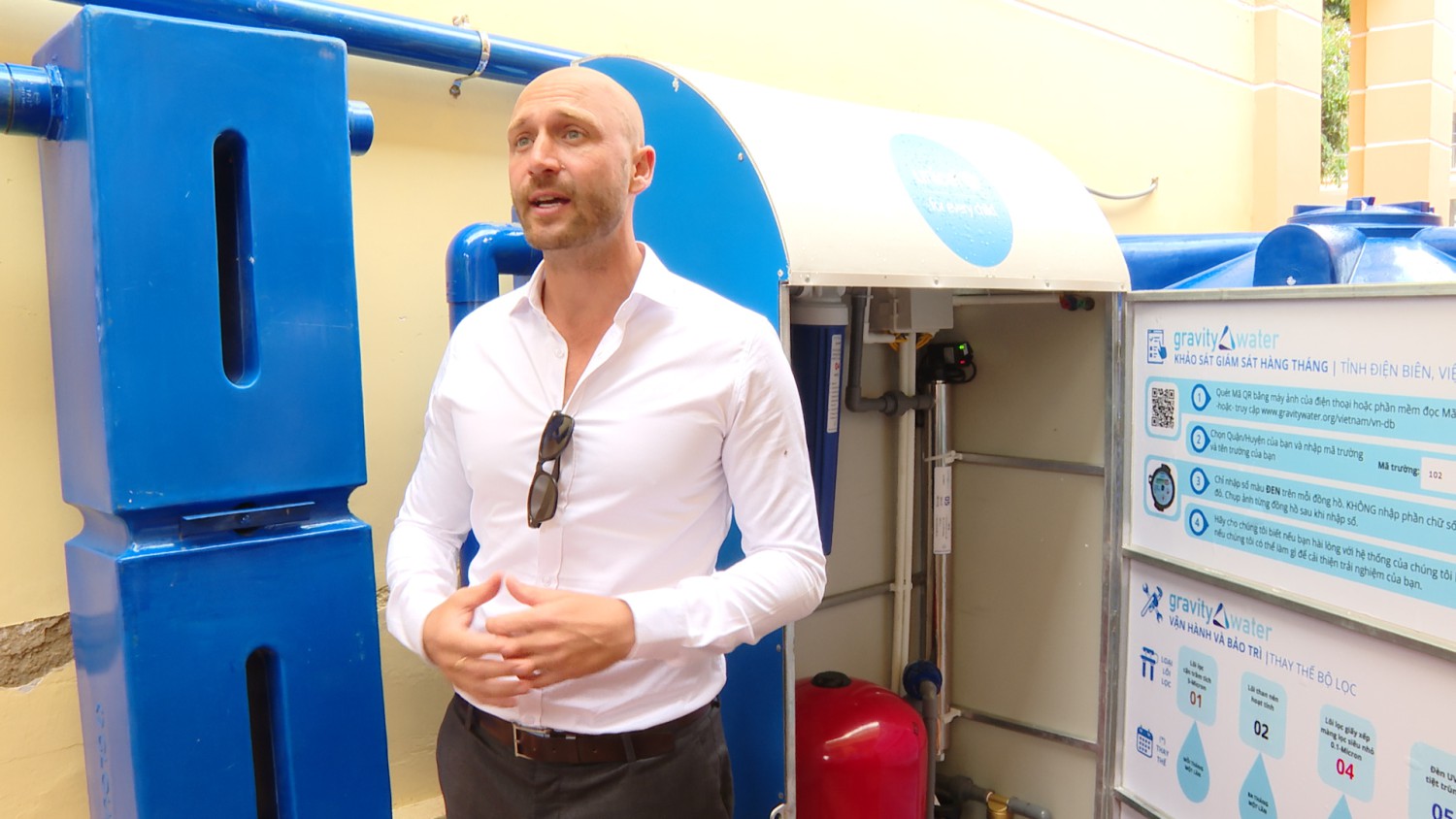 Ông Danny Wright Giám đốc điều hành, Nhà sáng lập công ty Gravity Water giới thiệu về hệ thống thu gom, xử lý nước mưa Gravity